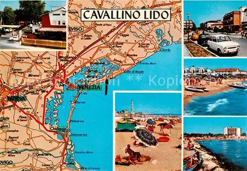 AK / Ansichtskarte Cavallino_Lido_Venezia_IT Strand Hotels Strassenkarte 