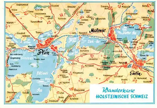 AK / Ansichtskarte Ploen_See Wanderkarte Holsteinische Schweiz Ploen_See