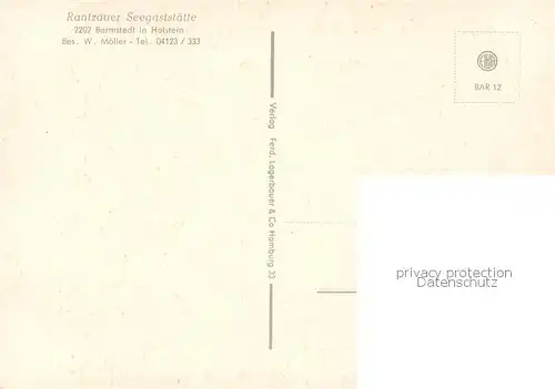 AK / Ansichtskarte Barmstedt Rantzauer Seegaststaette Terrasse Barmstedt