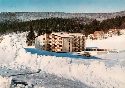 AK / Ansichtskarte Buhlbach_Obertal Teilansicht mit Hotel im Winter Schwarzwald Buhlbach Obertal
