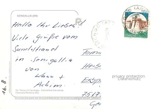 AK / Ansichtskarte Senigallia_IT Panorama Strand Seebruecke Seglerhafen 