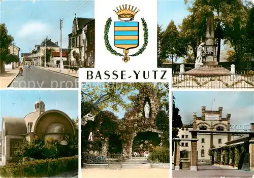 AK / Ansichtskarte Basse Yutz_57_Moselle Grotte Grande Rue Monument aux Morts Temple Protestant Brasserie 