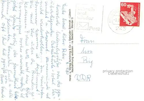 AK / Ansichtskarte Luebeck Wanderkarte Luebecker Bucht Ostseekueste Luebeck