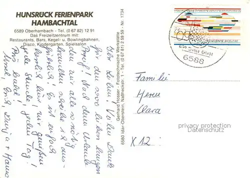 AK / Ansichtskarte Oberhambach_Birkenfeld Hunsrueck Ferienpark Hambachtal Oberhambach Birkenfeld