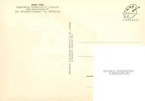 AK / Ansichtskarte Bad_Bocklet Haus Thea Dependance Sanatorium Dr. Truembach Bad_Bocklet