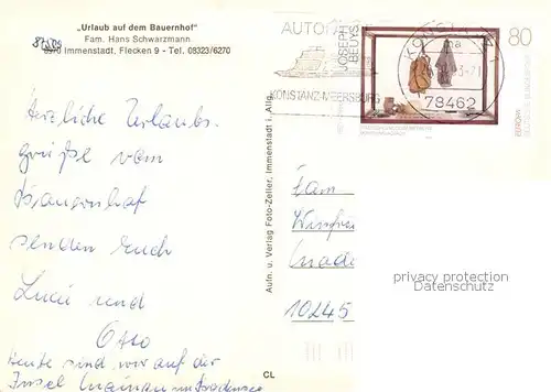 AK / Ansichtskarte Immenstadt_Allgaeu Urlaub auf dem Bauernhof Alpsee Gruentendenkmal Burg Laubenberg Stadtpanorama Allgaeuer Alpen Immenstadt_Allgaeu