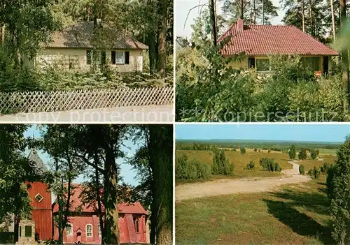 AK / Ansichtskarte Mueden_oertze Bungalows Kirche Landschaftspanorama Lueneburger Heide Mueden oertze