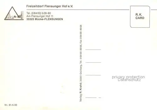 AK / Ansichtskarte Flensungen Freizeitdorf Flensunger Hof Tischtennis Volleyball Luftbild Flensungen