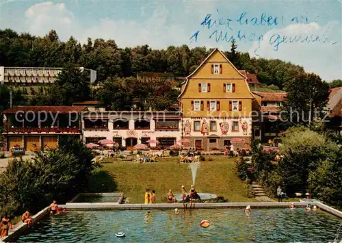 AK / Ansichtskarte Grasellenbach Hotel Siegfriedbrunnen Freibad Grasellenbach