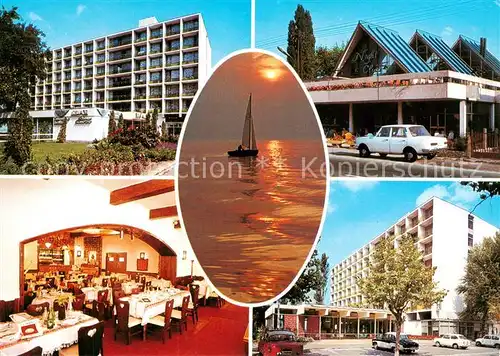AK / Ansichtskarte Siofok Hotel Night Club Restaurant Segeln Sonnenuntergang Siofok