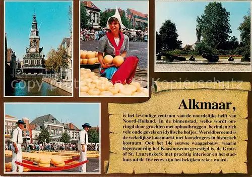 AK / Ansichtskarte Alkmaar_NL Altes Rathaus Kaesemarkt Park Denkmal 