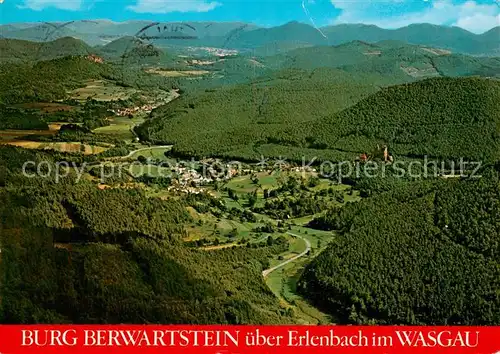 AK / Ansichtskarte Erlenbach_Wasgau Fliegeraufnahme mit Burg Berwartstein 