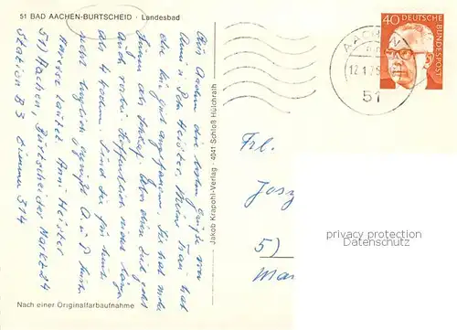 AK / Ansichtskarte Burtscheid_Aachen Landesbad Burtscheid Aachen