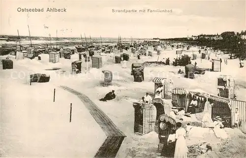 AK / Ansichtskarte Ahlbeck_Ostseebad Strandpartie m. Familienbad Ahlbeck_Ostseebad