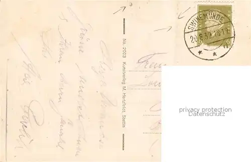 AK / Ansichtskarte Swinemuende_Swinoujscie Blick a. d. See Swinemuende Swinoujscie