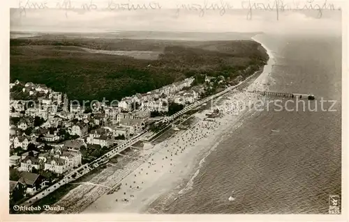 AK / Ansichtskarte Bansin_Ostseebad Fliegeraufnahme Strand Panorama Bansin_Ostseebad
