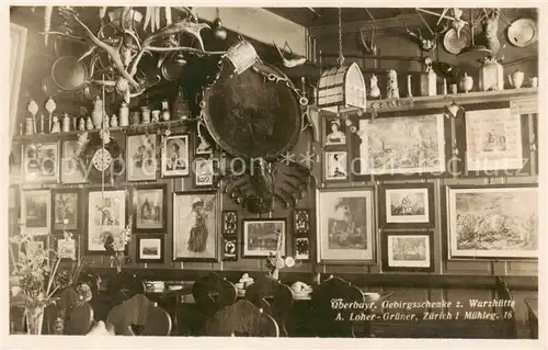 AK / Ansichtskarte Zuerich_ZH Oberbayr. Gebirgsschnke z. Wuerzhuette Innenansicht Zuerich_ZH