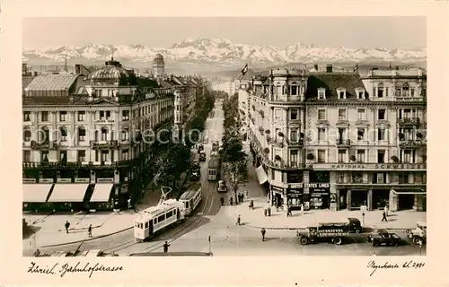 AK / Ansichtskarte Zuerich_ZH Bahnhofstrasse m. Strassenbahnen Zuerich_ZH