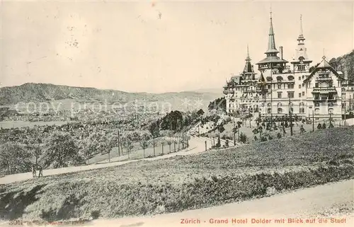 AK / Ansichtskarte Zuerich_ZH Grand Hotel Dolder m.Blick a.d. Stadt Zuerich_ZH