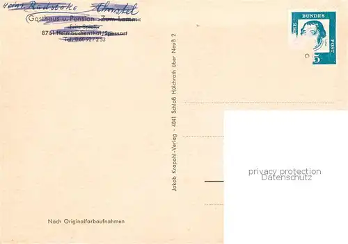 AK / Ansichtskarte Heimbuchenthal Gasthaus Pension Zum Lamm Heimbuchenthal