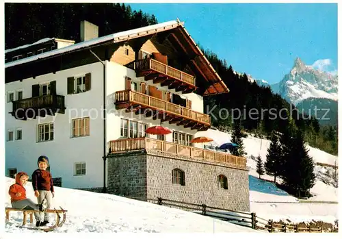 AK / Ansichtskarte Eggen_Bozen_IT Pension Eggen  Aussenansicht Winter 