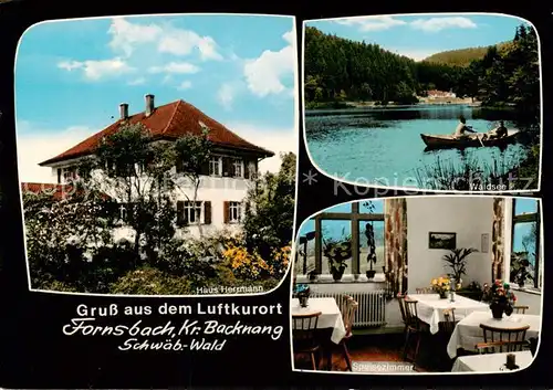 AK / Ansichtskarte Backnang Waldsee u. Gaststaette Pension Haus Herrmann Backnang