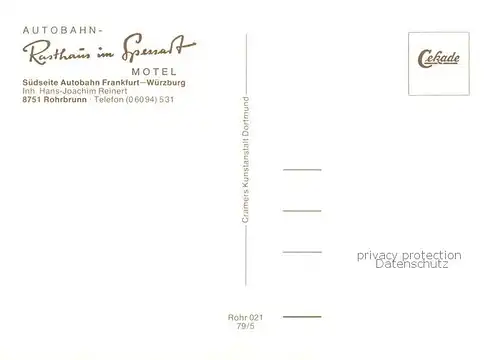 AK / Ansichtskarte Rohrbrunn Autobahn Rasthaus im Spessart Rohrbrunn
