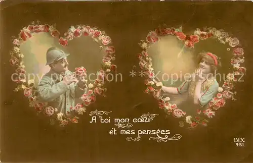 AK / Ansichtskarte Verlag_DIX_Paris_Nr. 451 A toi mon coelir et mes pensees 