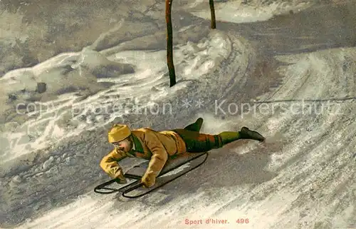 AK / Ansichtskarte Schlitten_Schnee Sport d  hiver  