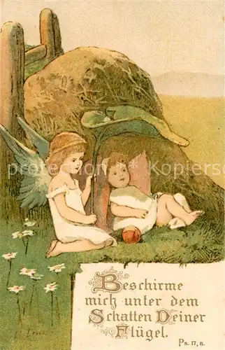 AK / Ansichtskarte Schutzengel Litho Kind mit Engel  