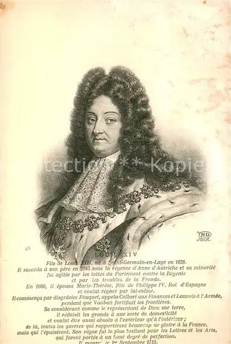 AK / Ansichtskarte Persoenlichkeiten ND 28 Louis XIV 