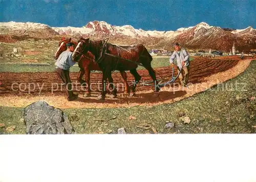 AK / Ansichtskarte Segantini_Giovanni Am Pflug  