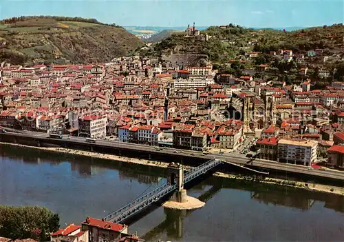 AK / Ansichtskarte Vienne sur le Rhone_38_Isere La Passerelle et la ville vue aerienne 