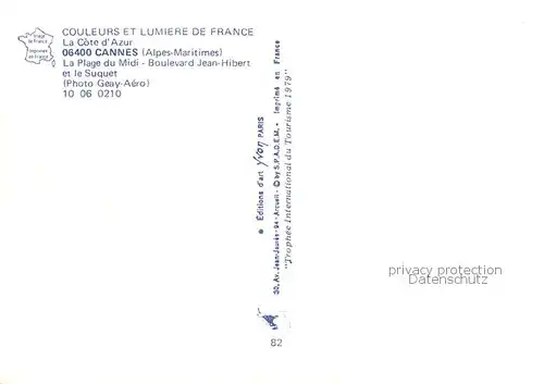 AK / Ansichtskarte Cannes_06 Plage du Midi Boulevard Jean Hibert et le Suquet Cote d Azur vue aerienne 
