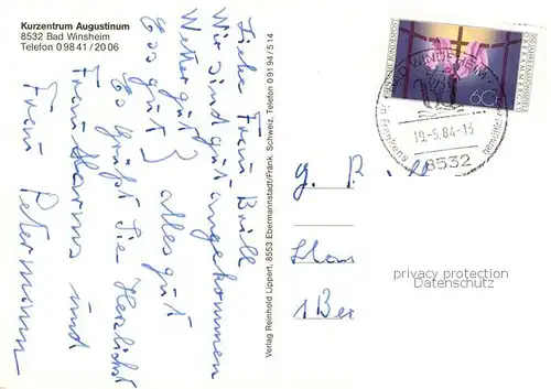 AK / Ansichtskarte Bad_Windsheim Kurzentrum Augustinum Details Bad_Windsheim