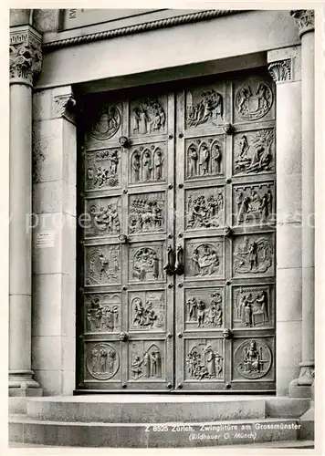AK / Ansichtskarte Zuerich_ZH Zwinglituere am Grossmuenster Zuerich_ZH