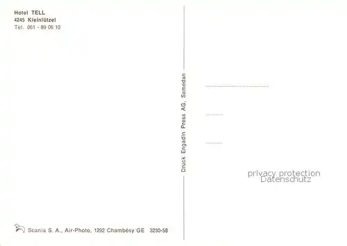AK / Ansichtskarte Kleinluetzel Hotel Tell Fliegeraufnahme Kleinluetzel
