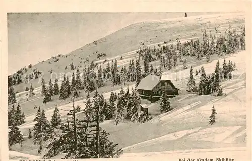 AK / Ansichtskarte Feldberg_1450m_Schwarzwald Bei der akadem. Skihuette Winter Schnee 