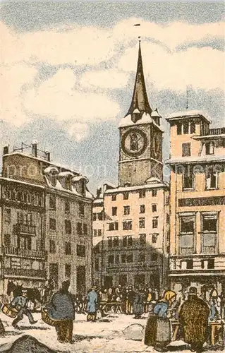 AK / Ansichtskarte Zuerich_ZH GRosser Platz Litho Zuerich_ZH