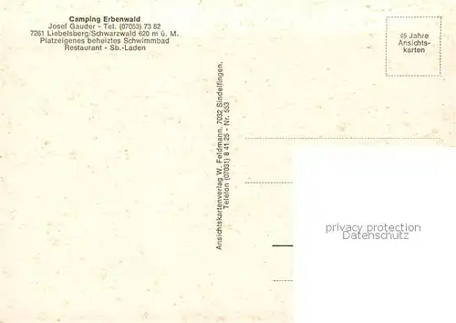 AK / Ansichtskarte Liebelsberg_Neubulach Fliegeraufnahme Camping Erbenfeld 