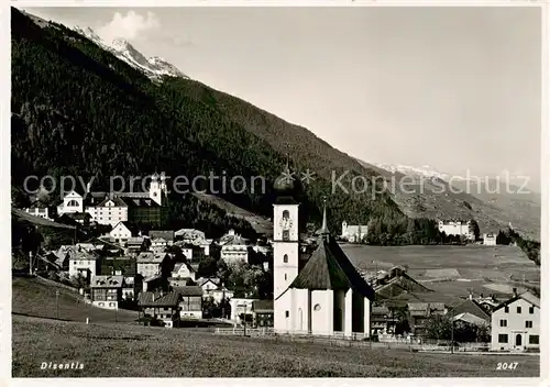 AK / Ansichtskarte Disentis_GR Gesamtansicht m. Kirche Disentis GR