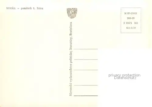 AK / Ansichtskarte Modra_Slovakia Pamaetnik L. Stura 