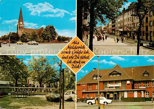 AK / Ansichtskarte Meiderich_Duisburg Ev. Kirche   Kirchplatz   Bahnhof Meiderich Sued Meiderich Duisburg