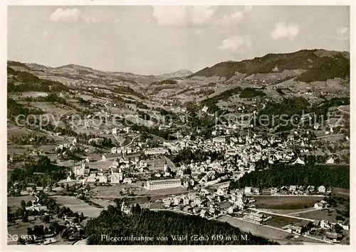 AK / Ansichtskarte Wald_Allgaeu Fliegeraufnahme Gesamtansicht Wald Allgaeu
