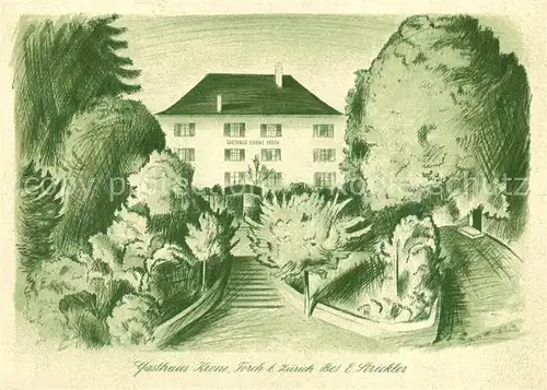 AK / Ansichtskarte Forch_ZH Gasthaus Krone Aussenansicht Kuenstlerkarte 