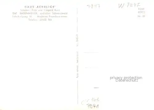 AK / Ansichtskarte Badenweiler Haus Rehblick Aussenansicht Badenweiler