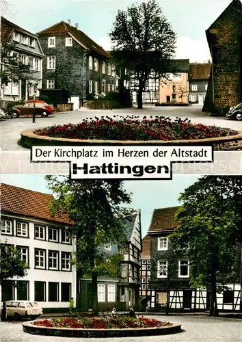 AK / Ansichtskarte Hattingen__Ruhr Kirchplatz m. Fachwerkhaeusern 