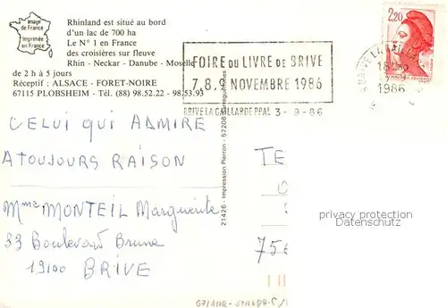 AK / Ansichtskarte Plobsheim_67_Alsace Restaurant Rhinland 