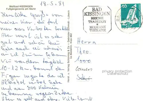 AK / Ansichtskarte Bad_Kissingen Fussgaengerzone am Markt Altstadt Bad_Kissingen