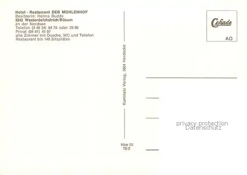 AK / Ansichtskarte Westerdeichstrich Hotel Restaurant Der Muehlenhof Windmuehle Westerdeichstrich